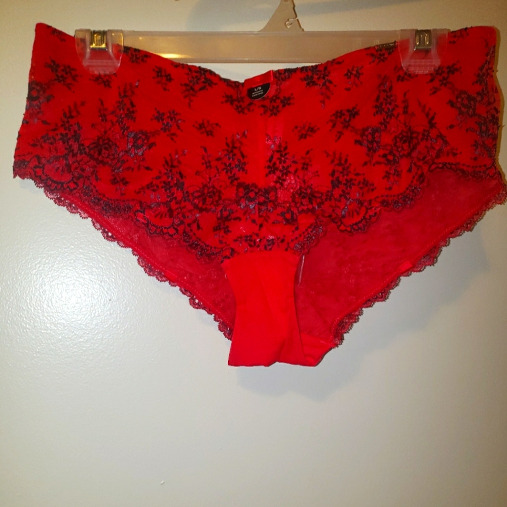 Red Lace Panties Size Large